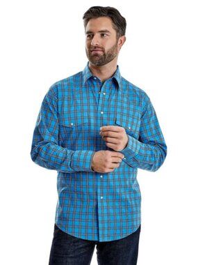 Wrangler Mens Long Sleeve Pearl Snap Western Shirt